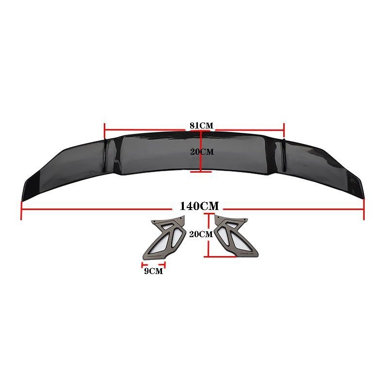 General car non-perforated rear wing modification parts two three-compartment high rear wing fixed wind wing GT racing wing trunk decoration