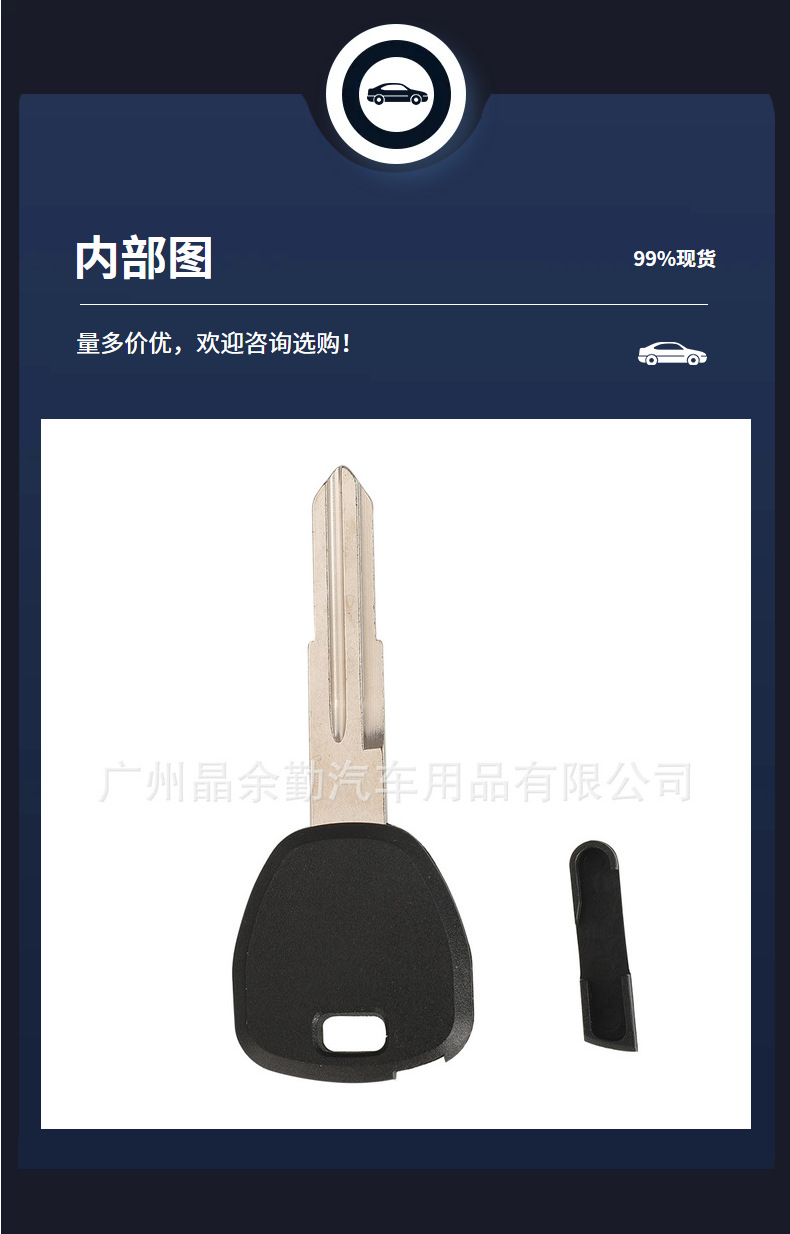 Suitable for Honda Fit Odyssey CRV Accord Straight Chip Car Key Key Replacement Shell Core-pulling