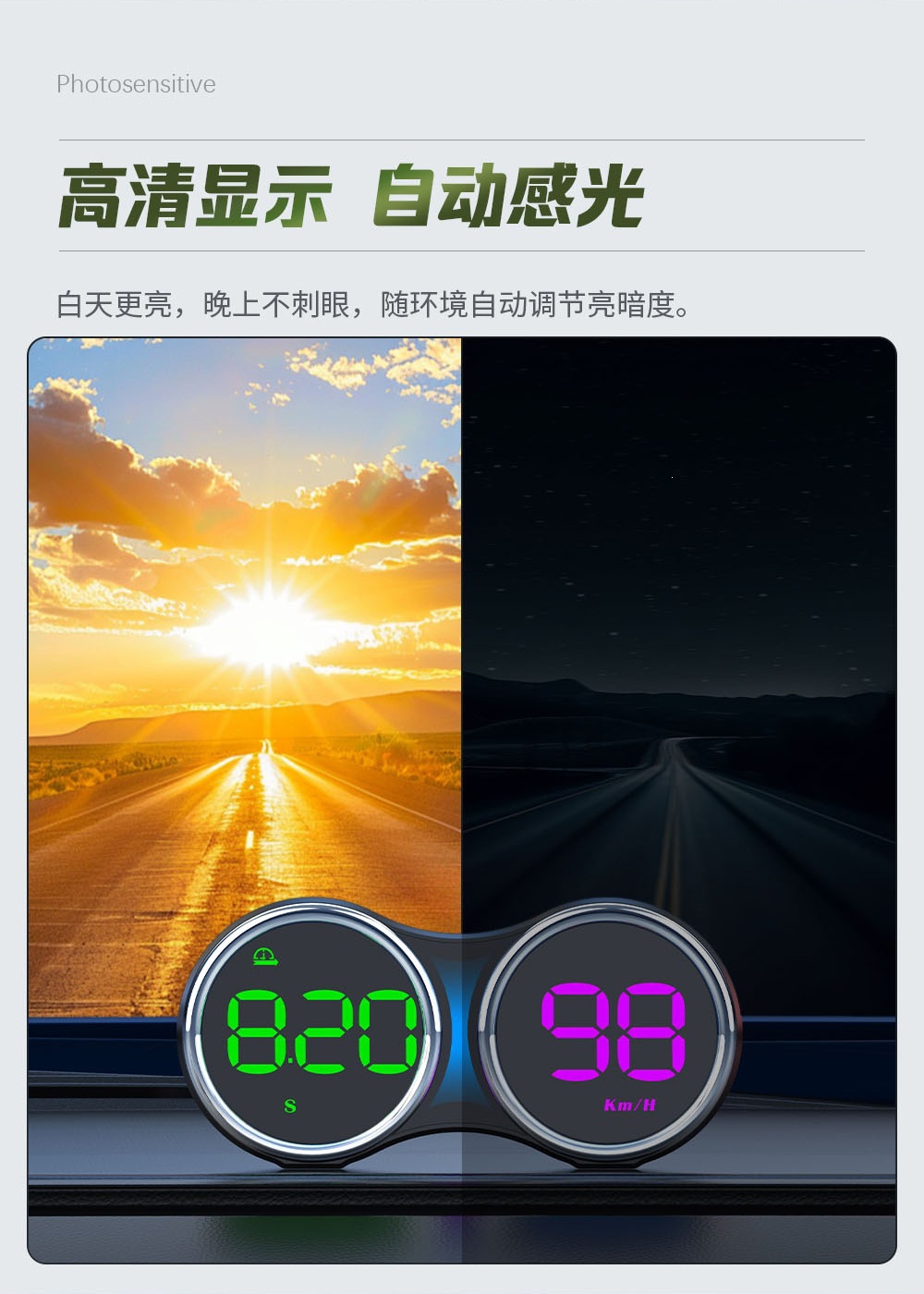 New dual-dial HUD head-up display speedometer with KM/MPH speed switch, direct from the manufacturer, G27