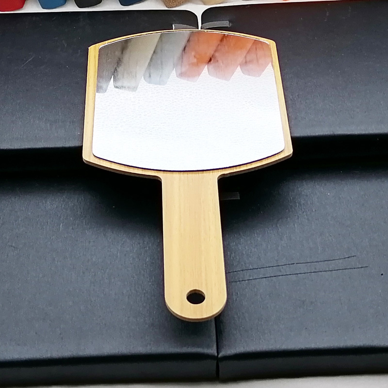 N3443 moda bambú espejo cuadrado HD espejo de maquillaje plegable portátil pequeño espejo estudiante dormitorio espejo portátil espejo de escritorio