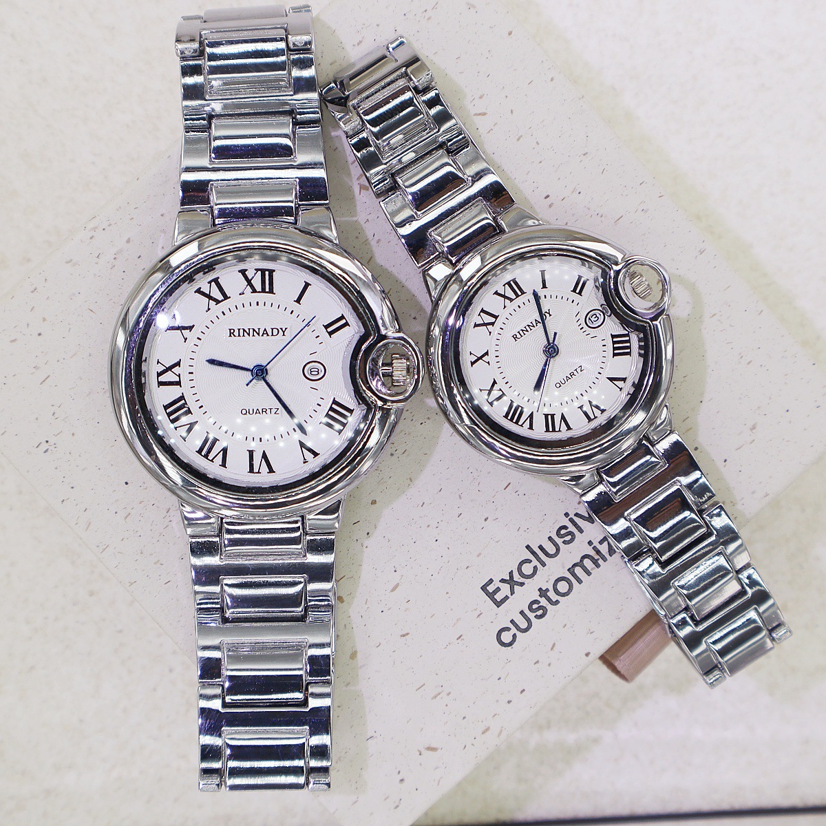 Cross-Border Popular Manufacturer Wholesale Balloon-Shaped Blue Needle Men's and Women's Watches Business Quartz Watches for Couples