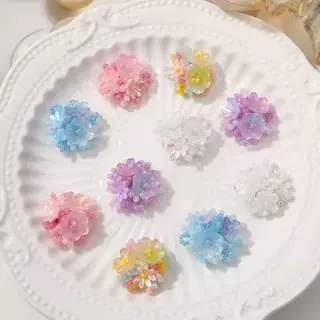 夏季新款韩系手工串珠花朵饰品配件清新甜美清新DIY发饰耳环材料