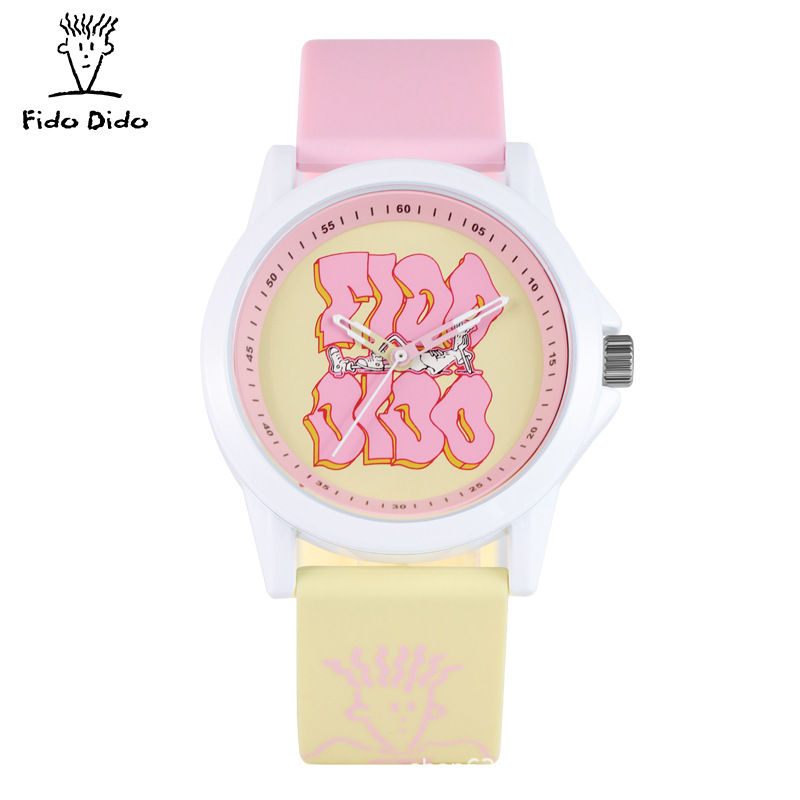 FIDODIDO 7-Up Dopamine Fashion Brand Youth Fashion Joker Color Contrast Waterproof Quartz Watch 2311