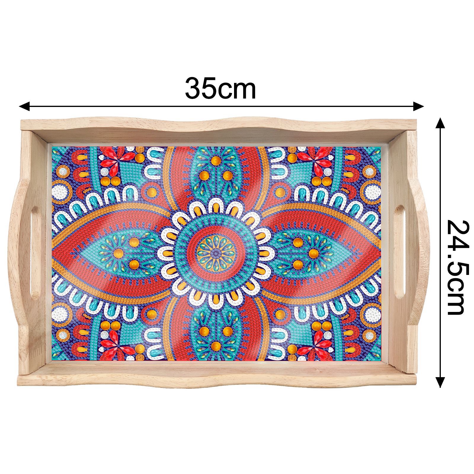 Transfronterizos dedicados a la pintura de diamantes DIY hecha a mano bandeja de madera cuadrada pegatinas de perforación de animales mandala personalizados