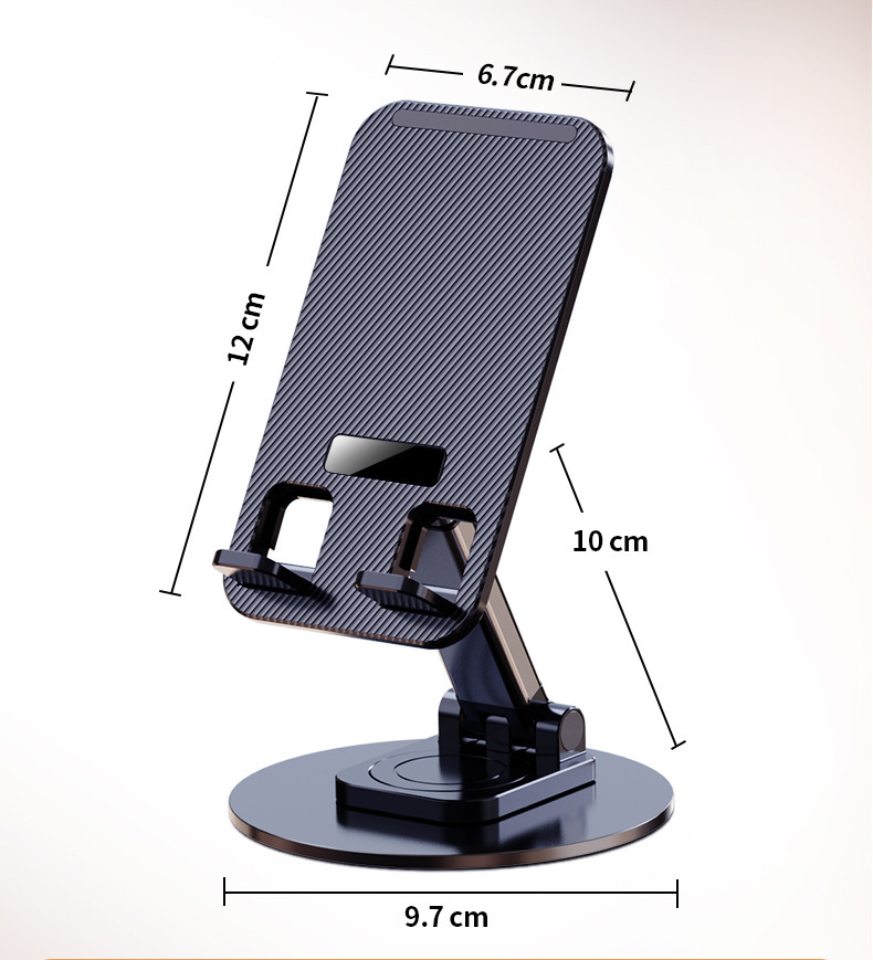Dönerli Metal Tabanlı Telefon Standı Yüksekliği Ayarlanabilir Katlanabilir Telefon Tablet Uyumlu Masaüstü Canlı Yayın Fotoğraf Çekimi Çok Amaçlı