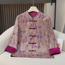 中式盘扣新款提花复古女装衬衫外套2025高级春秋气质国风唐装上衣