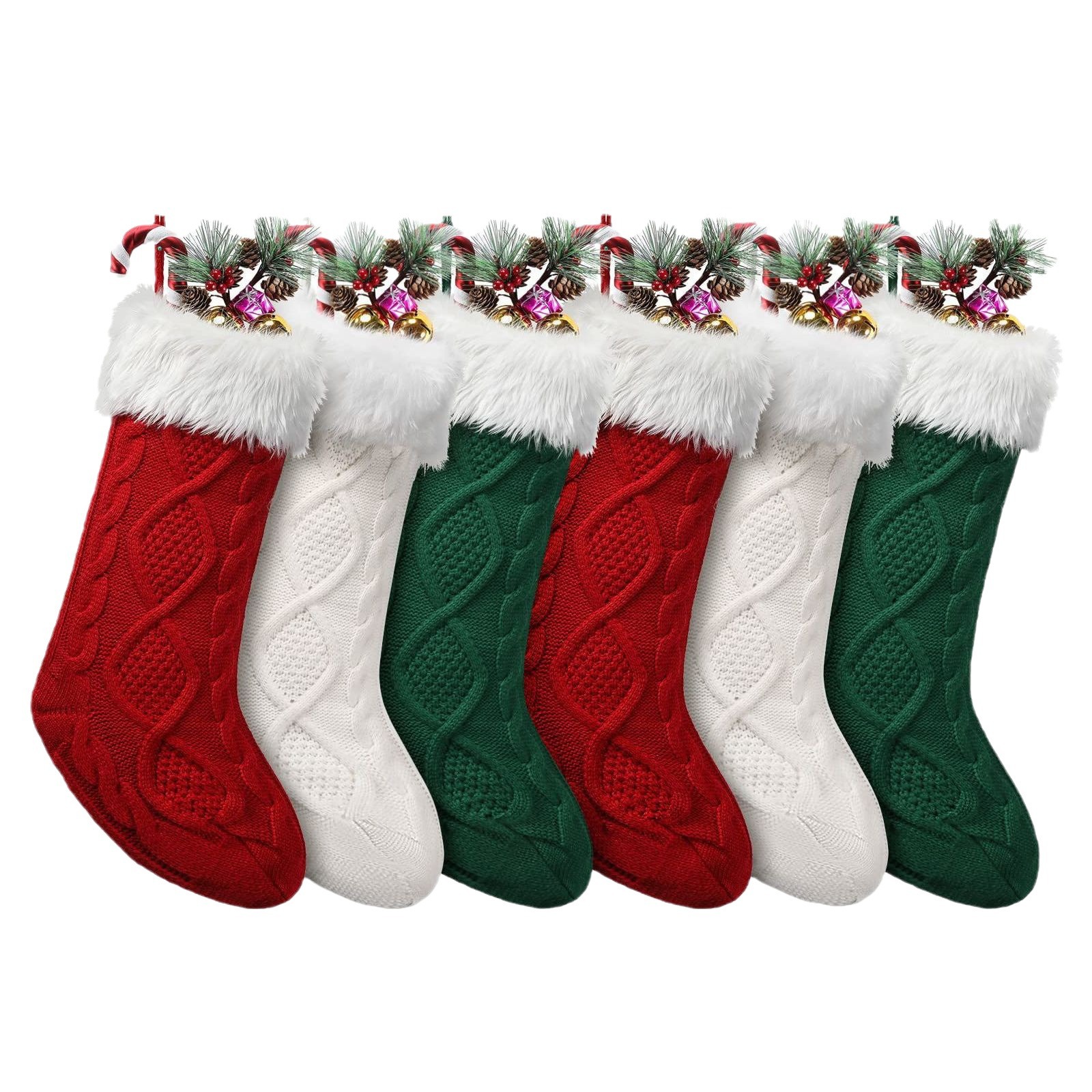 Nueva lana transfronteriza de punto de felpa calcetines de Navidad regalo de vacaciones de Navidad calcetines regalo de vacaciones de los niños bolsa de regalo de joyería