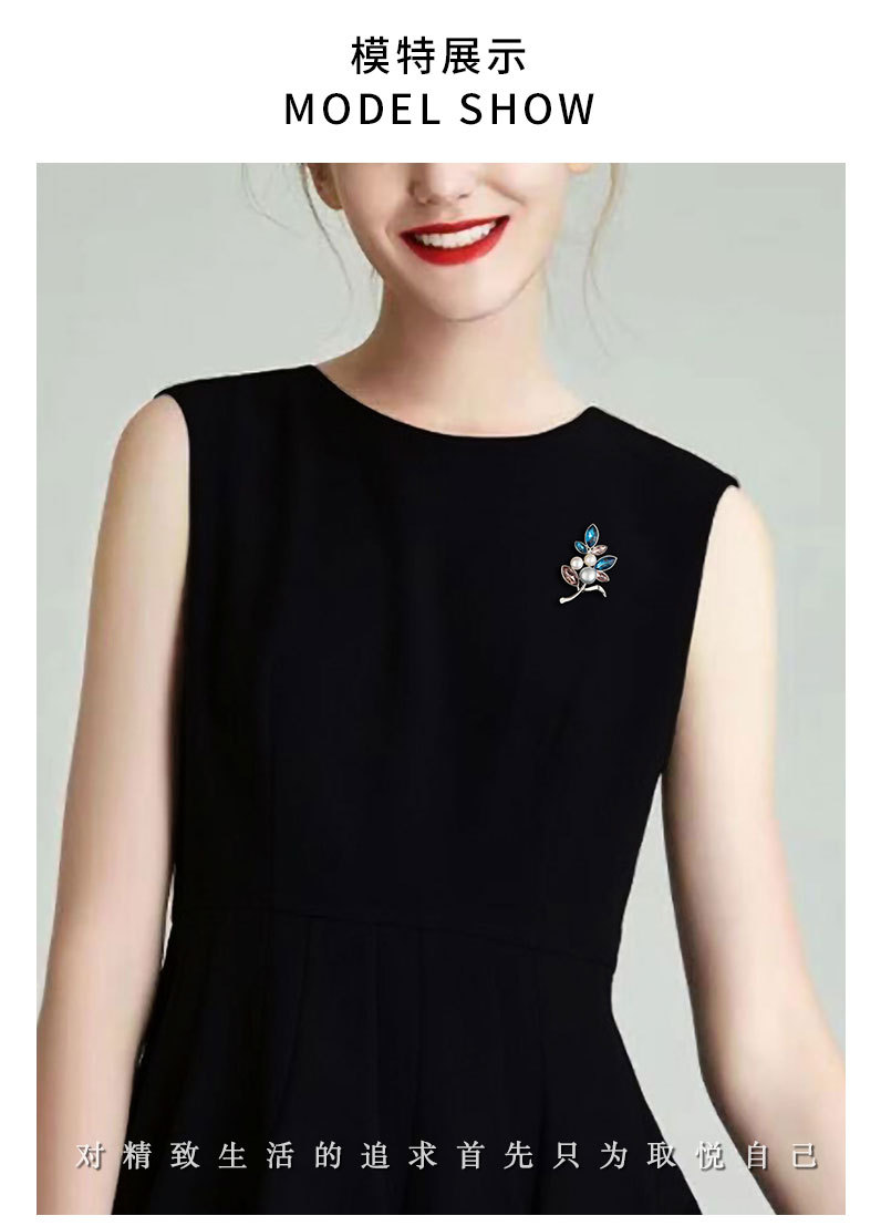 时尚轻奢风树叶胸针小众高级感淡水珍珠胸花新品