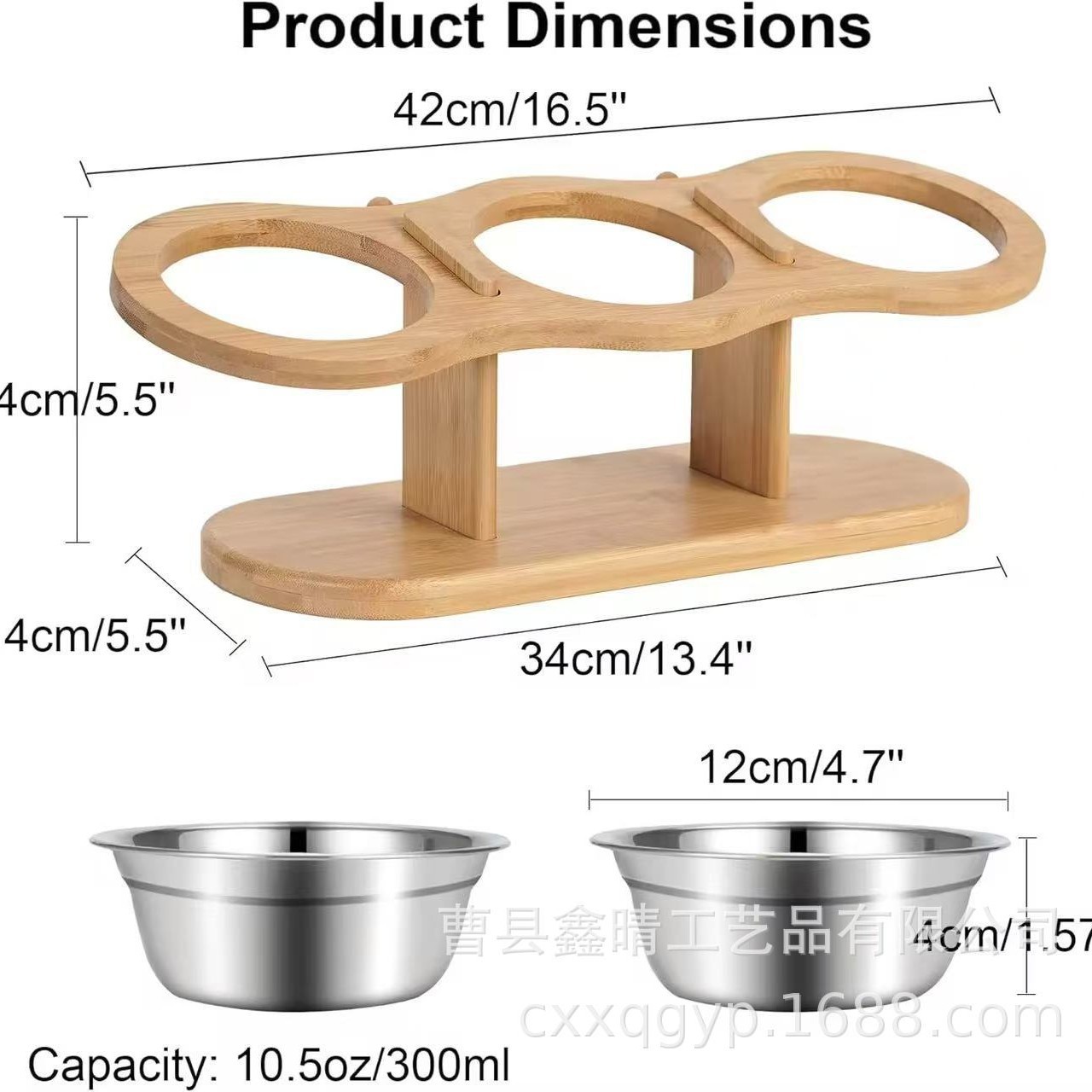 Inicio Marco de cuenco de gato de bambú y madera Creativo de varios cuencos de madera maciza Estante de alimentación para mascotas Alimentador de comida para perros de madera al por mayor