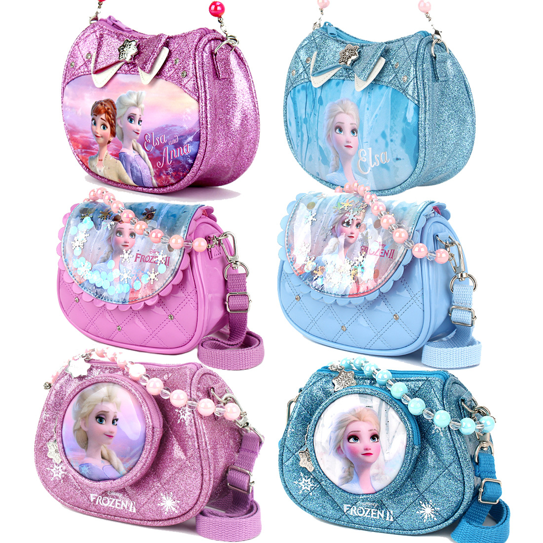 冰雪奇缘爱莎手拿包女孩单肩包FROZEN2ArendellePrincessCrossBag