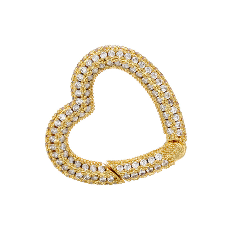 Simple Style Heart Shape Gold Plated Plating Zircon Jewelry Accessories 1 Piece