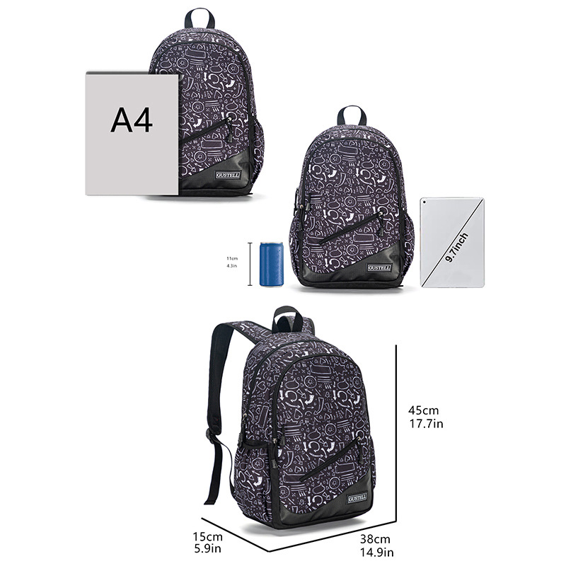 Nuevo bolso de escuela de gran capacidad 45cm dibujos animados impreso mochila para estudiantes de secundaria y grandes moda marca mochila de viaje
