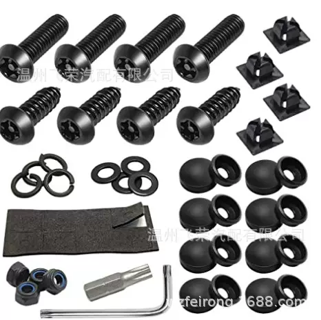 304不锈钢美洲车牌框 美规车牌架螺丝配件 美国车牌螺丝卡扣配套