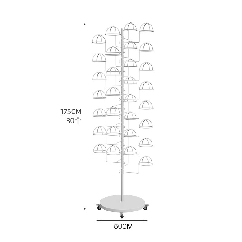 30개의 이동식 모자 홀더가 있는 대담한 흰색