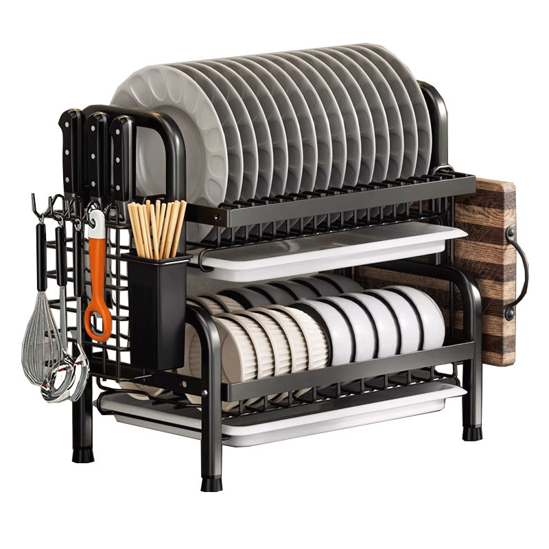 Estante de almacenamiento de vajilla de cocina Estante de vajilla de encimera multifuncional Estante de vajilla de drenaje doméstico Estante de vajilla de varias capas