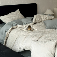 高级感_100S高支提花全棉四件套简约轻奢贡缎长绒棉纯棉床上用品