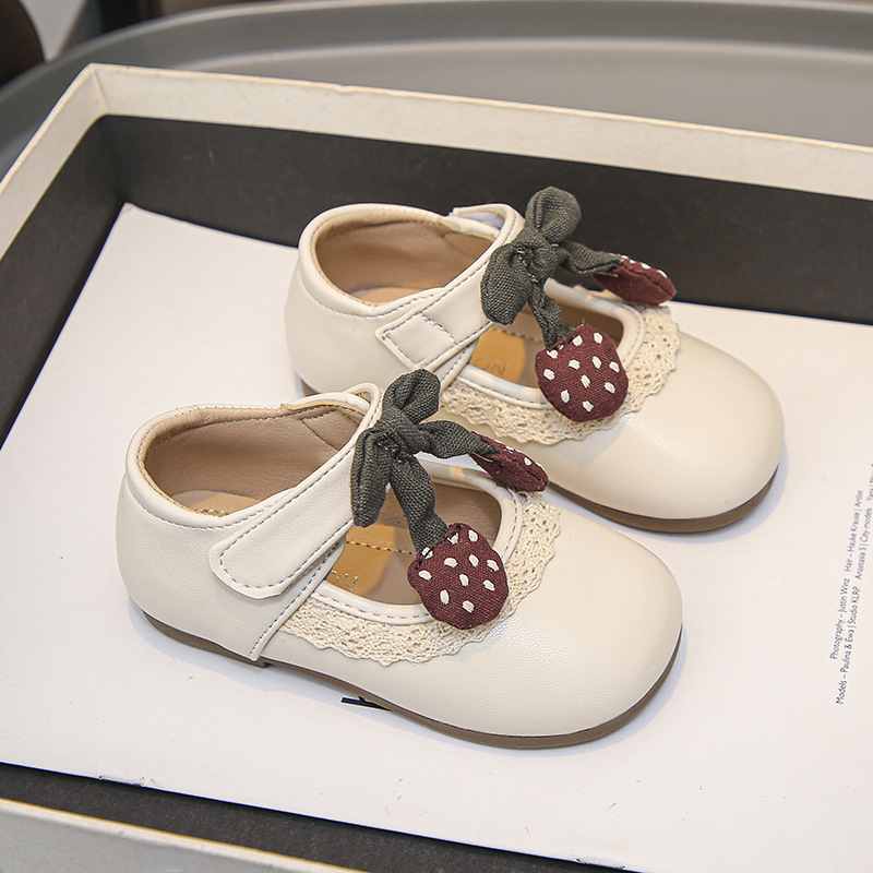 Zapatos de princesa de niñas de encaje zapatos de cuero 2026 nuevos niños Mary Zhenzhao boca simple zapatos de bebé zapatos de beans image 5