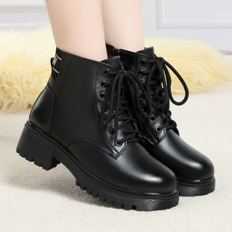 Демисезонные флисовые ботинки Martens на молнии для отдыха мамы