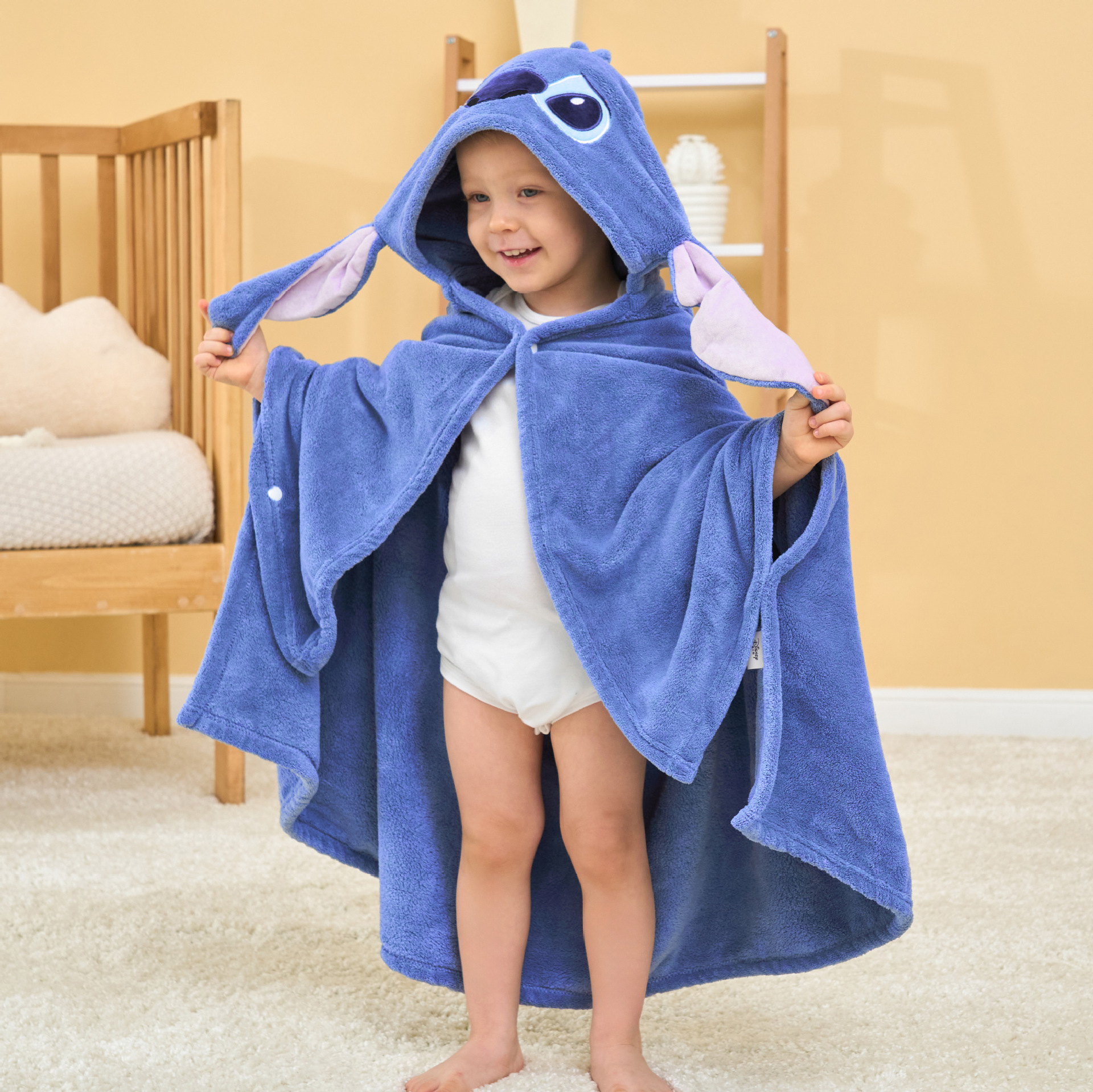 Disney Stitch toallas de baño para niños coral pelusa bebé capuz bata bata de playa toallas de baño con sombrero