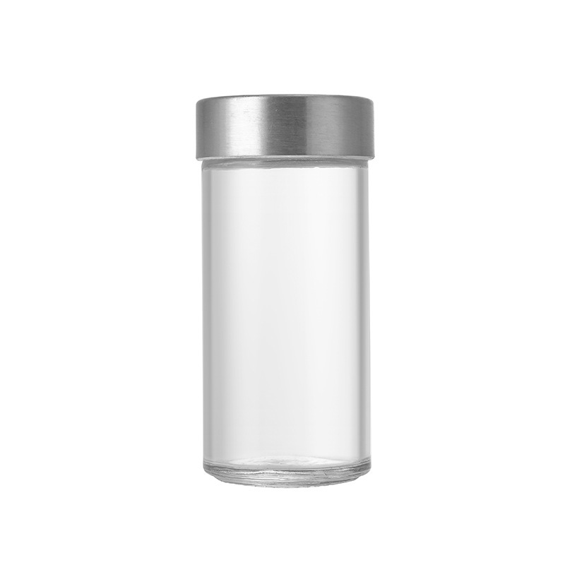 100ml圆形玻璃调料瓶厨房用品辣椒胡椒粉调料罐多孔径透明撒料瓶