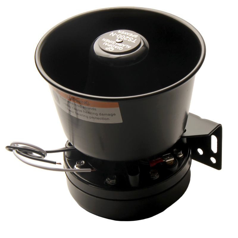 12V/24V Vehicle-Mounted Alarm Horn Wireless Remote Control Loudspeaker 200W High-Power Amplifier Universal Super