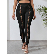 S 12927 Lace up slim ankle pants ���۰������С�ſ�羳
