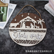 跨境木质圣诞工艺品挂件家居墙壁装饰挂件家用玄关入门墙上挂件