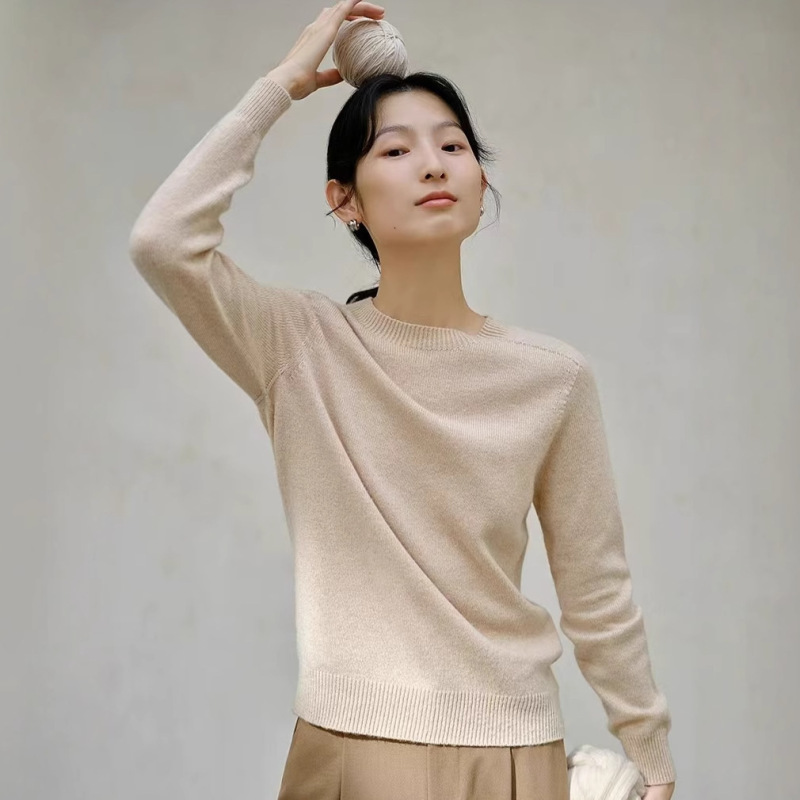 [No Returns or Exchanges] 13 Colors 100% Merino Wool Pullover Crew Neck Sweater Seamless One-Piece Knit Base Layer Shirt