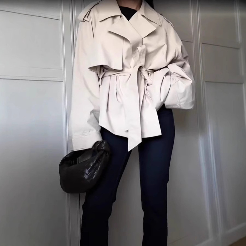 2025 AliExpress Amazon New Fashion No Buckle Belt Women Coat Jacket