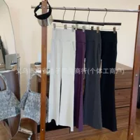 Новые женские расклешенные брюки для йоги с двумя карманами, высокая талия, утягивающие, подтягивающие ягодицы, спортивные повседневные длинные брюки с эффектом обнаженного тела
