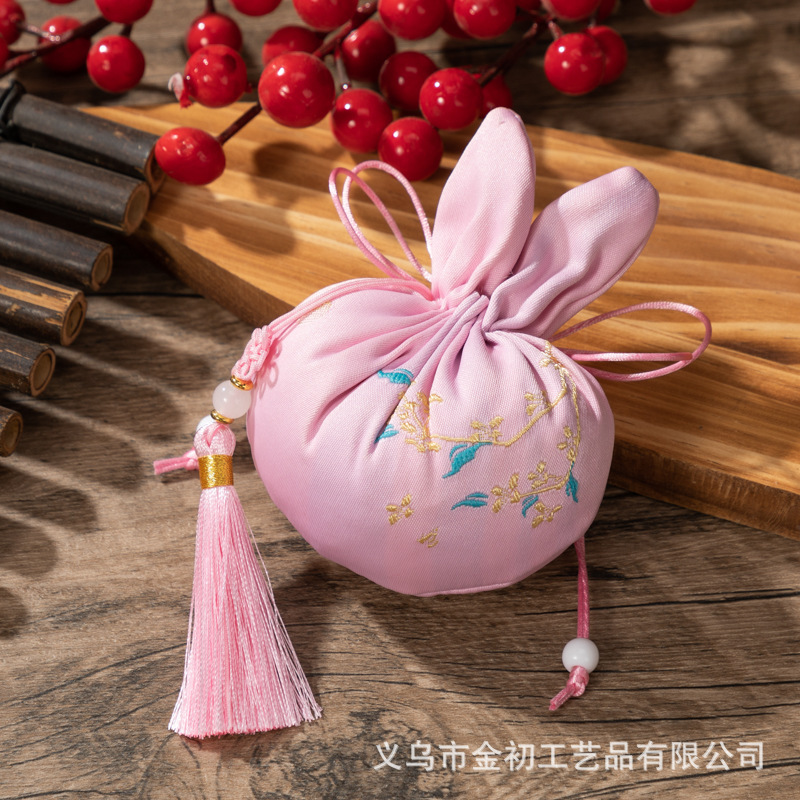 中秋兔子香囊艾草香包驱蚊车载挂件随身荷包幼儿园材料包手工空袋|undefined