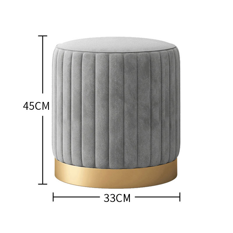 [폭발] 단일 작은 원형 의자 [라이트 그레이 벨벳]]