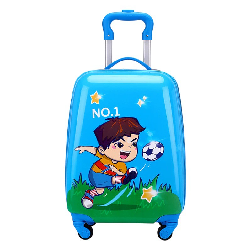 Детский чемодан для мальчиков и девочек, мультяшный багаж, 1618 дюймов, универсальный колесный подарок, студенческий чемодан, с логотипом