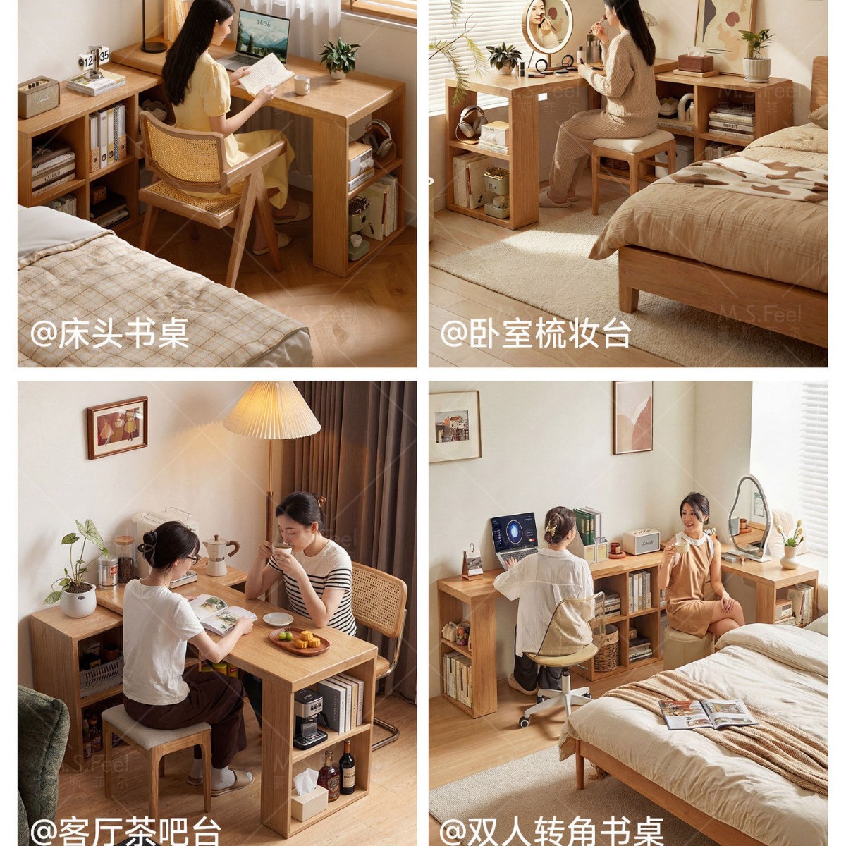 Mesa de estudio de madera sólida, mesa de estudio de estudiantes de madera, dormitorio de niñas, armario de esquina, escritorio de computadora