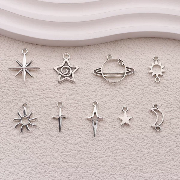 European and American Hot-Selling Alloy DIY Accessories, Personalized Retro Large Six-Pointed Star Pendant, Clothing Bag Hanging Ornaments, Accessories Wholesale
