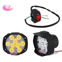 YLK 电动车灯12V摩托车改装灯内置9珠led前照灯 三轮车流氓改装灯