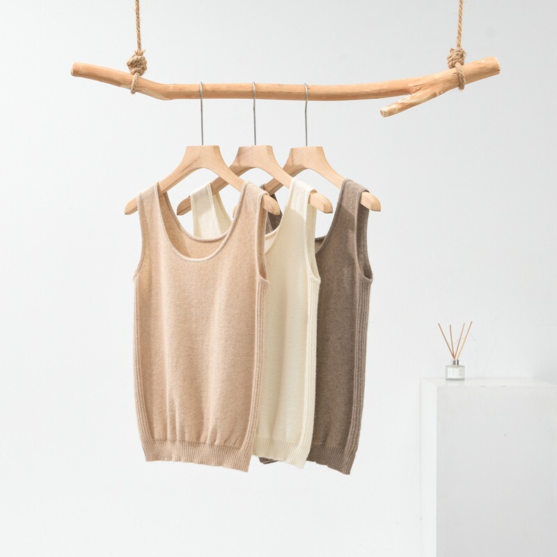Women's Camisole 100 Mountain Cashmere Sweater All-match Autumn and Winter Inner Garment Slim-fit Warm Base Cashmere Vest