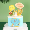 Birthday cake decorative double -layer cartoon animal cake 插 Baby birthday cake plug -in cake account wholesale