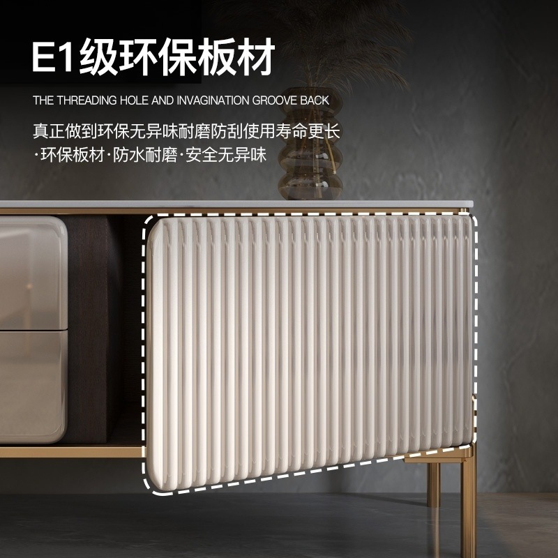 Mesa de té de tabla de roca simple combinación de gabinete de televisión de sala de estar moderna pequeña casa simple y ligera mesa de televisión de lujo