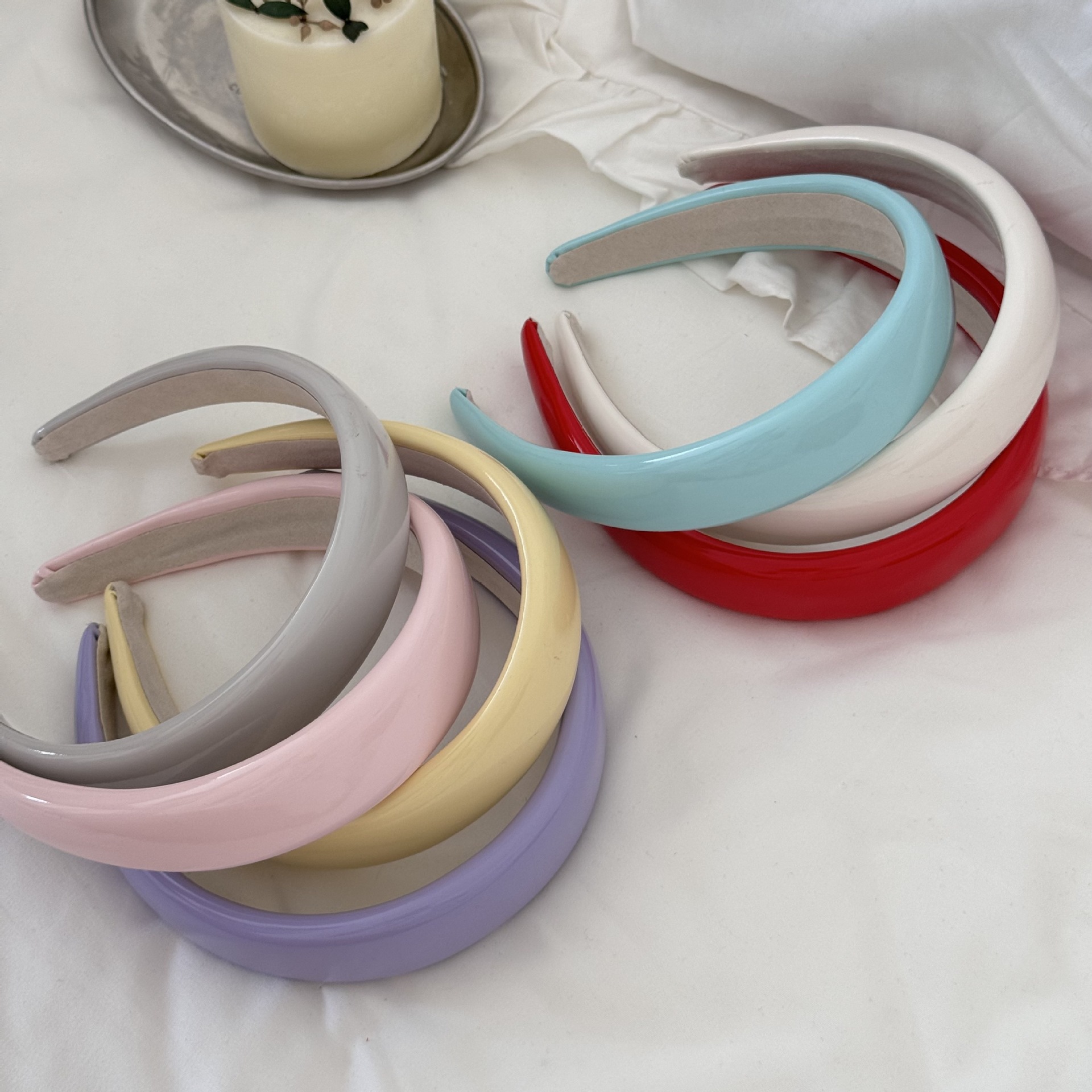Korean style leather sponge hair band, French high top and wide edge hair clip headband, pressure hair accessory, versatile hair accessory undefined