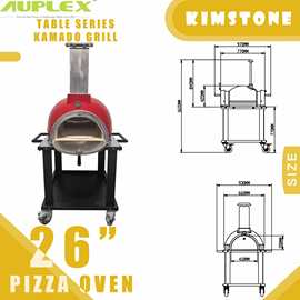 26寸户外披萨炉 炭柴火两用烧烤炉家用商用面包窑炉不锈钢PIZZA炉