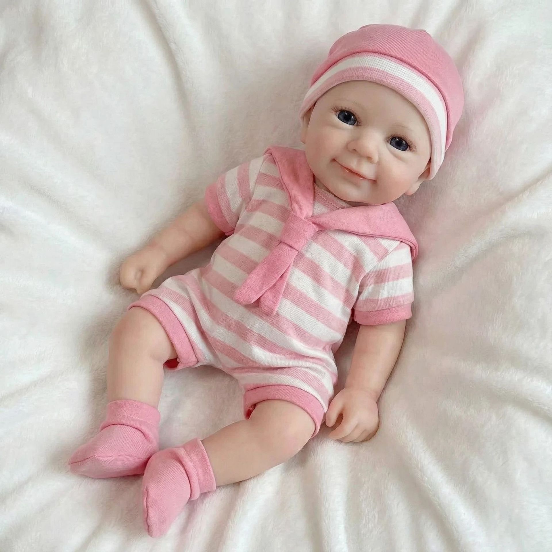 12 pulgadas camiseta a rayas rosadas Q-ball Felicia regeneración muñeca de silicona para niños regalos de Navidad