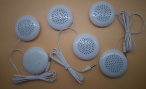 White round music pillow speaker 3.5 stereo head music pillow dual speakers one-to-two music speakers