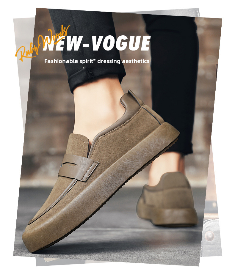 Podzimní nové prodyšné pánské boty ve stylu fazolí Módní ležérní boty Mladé pánské boty trendy jednotlivé boty_voghion.com