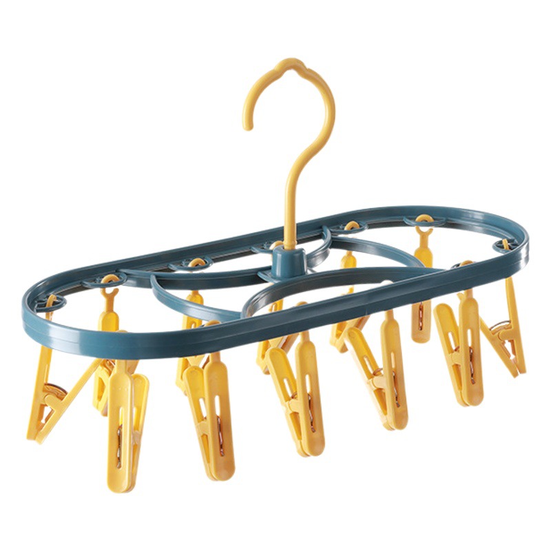 A375 plástico secado rack 12-clip a prueba de viento multi-funcional dormitorio hogar ropa interior secado estante estudiante calcetines rack