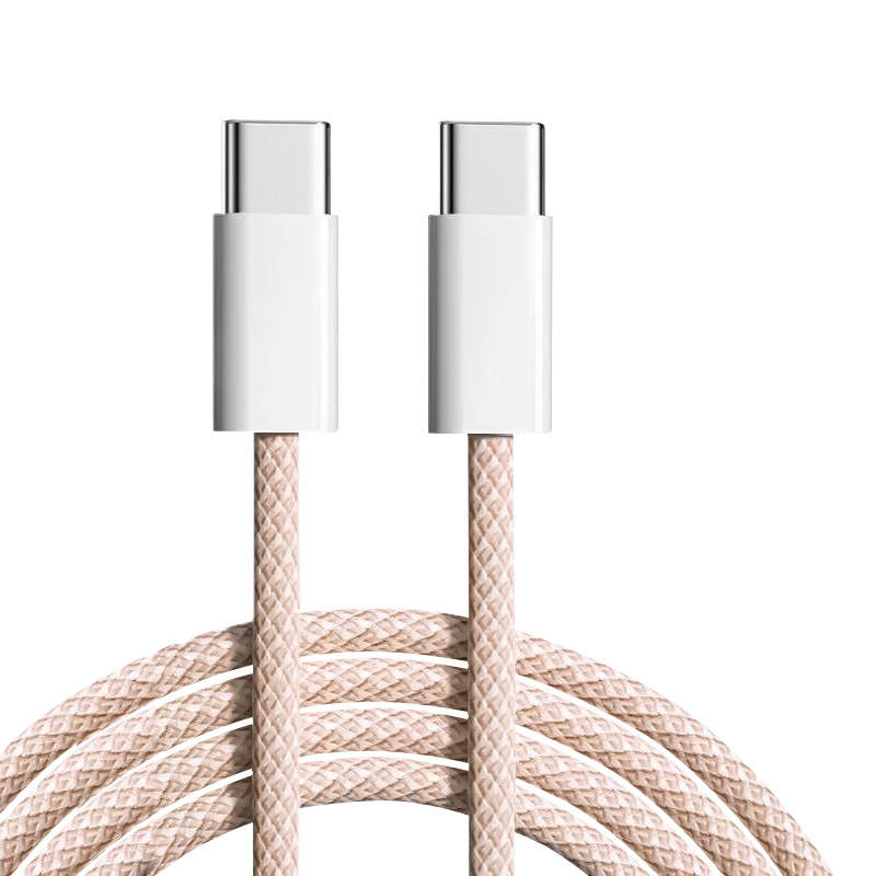 Cable de datos C-C adecuado para Apple 17, cable de carga tipo C de doble extremo, cable de carga rápida trenzado para teléfono móvil 15, cable de datos C-C