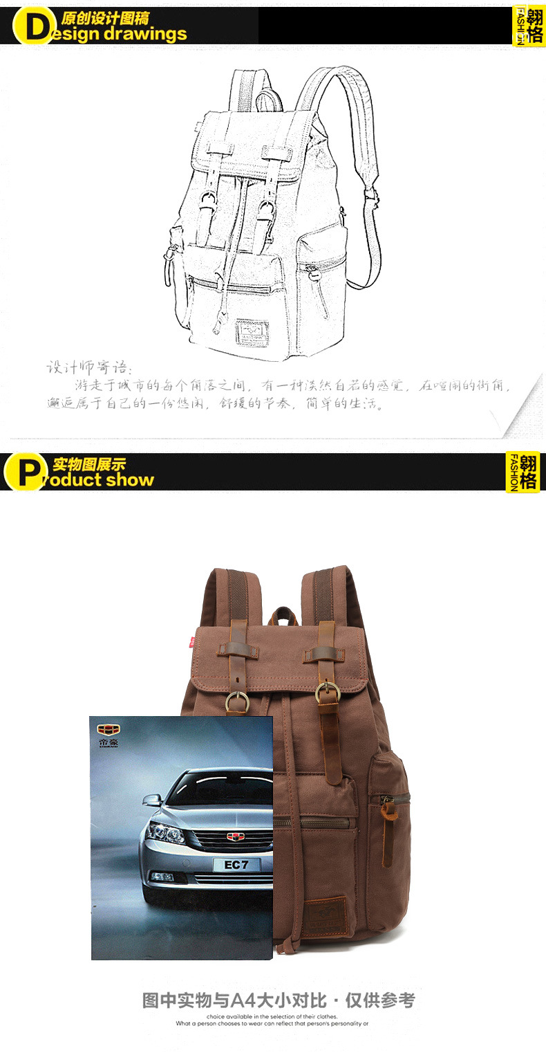 Amazon Best-Selling Vintage Double Shoulder Backpack Men's Laptop Travel Bag Trendy Fashion Unisex Backpack In Stock