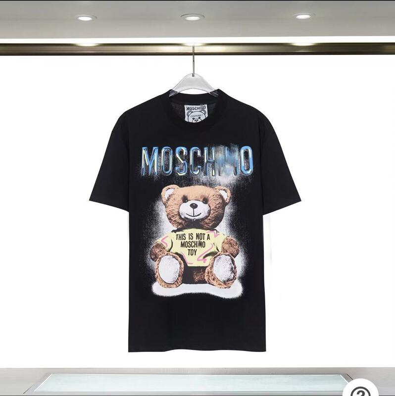 2025年ミュウミュウ MOSホームベアプリントロゴラウンドネック半袖Tシャツメンズトレンド新作の正しいバージョン|undefined