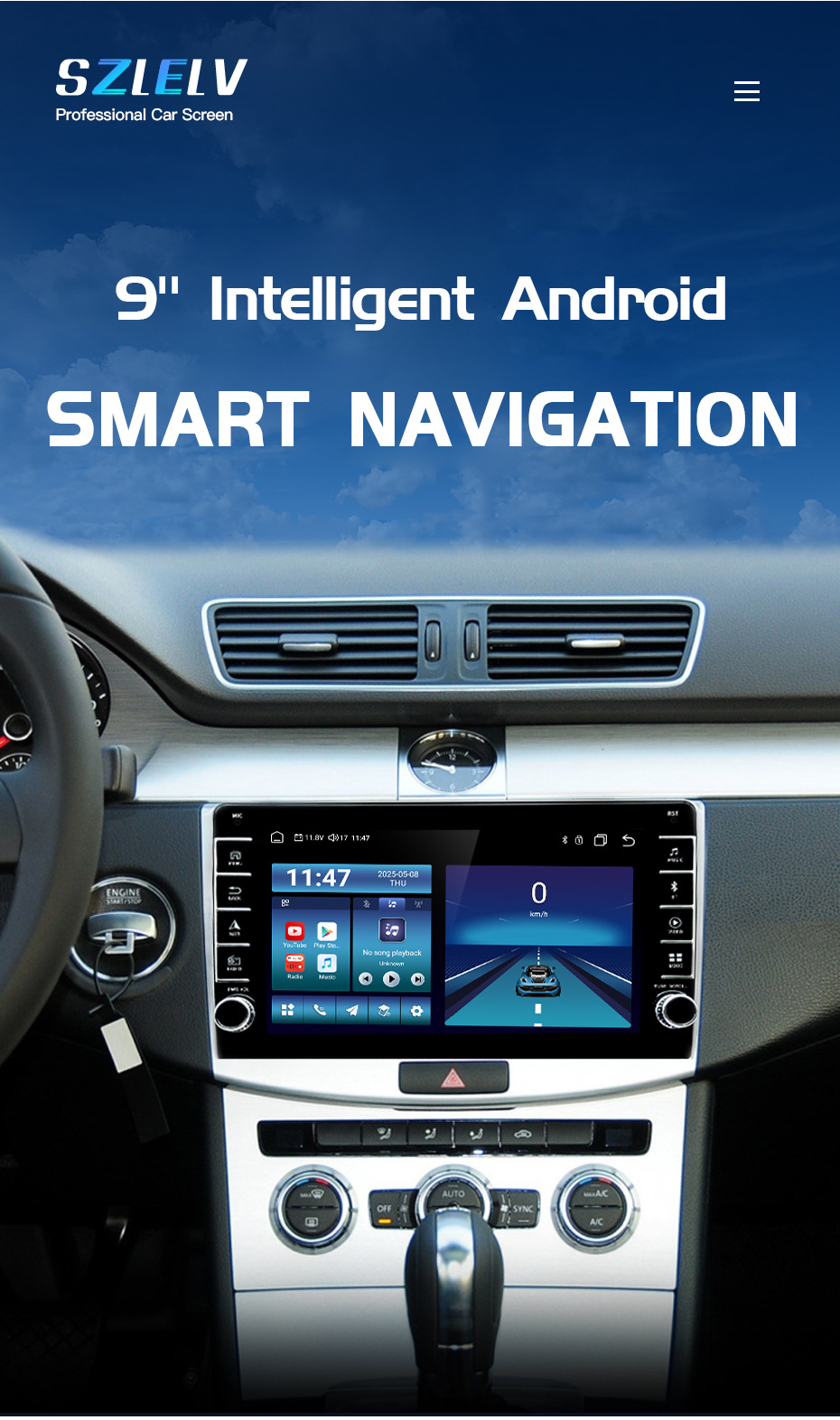 Suitable for Volkswagen Passat B6 B7 Magotan Cc Android Dual Knob Large Screen Central Control Navigation Reversing Image