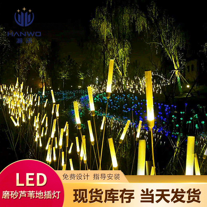 led磨砂芦苇地插灯户外草坪灯楼宇工程亮化梦幻灯光节公园景观灯